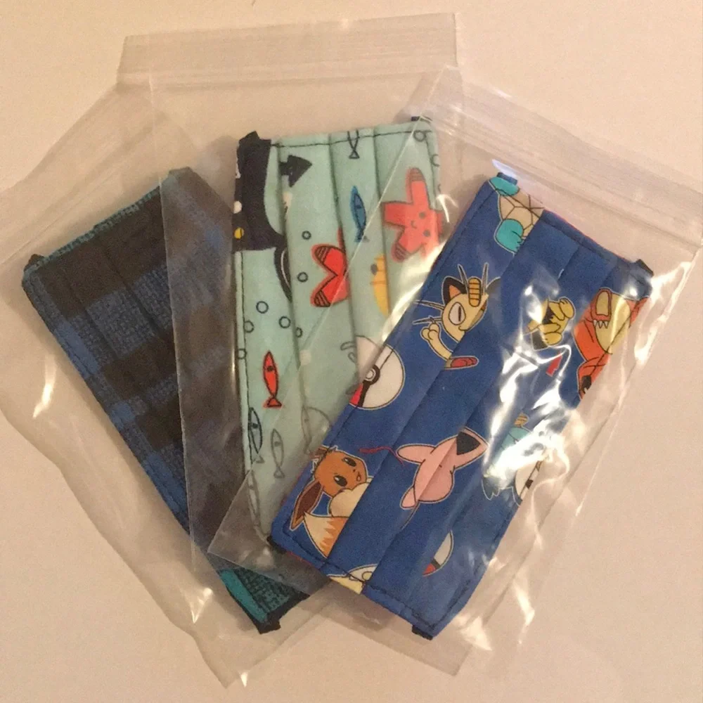 📚BACK TO SCHOOL! Pack of 3 USA BOYS Kids Masks